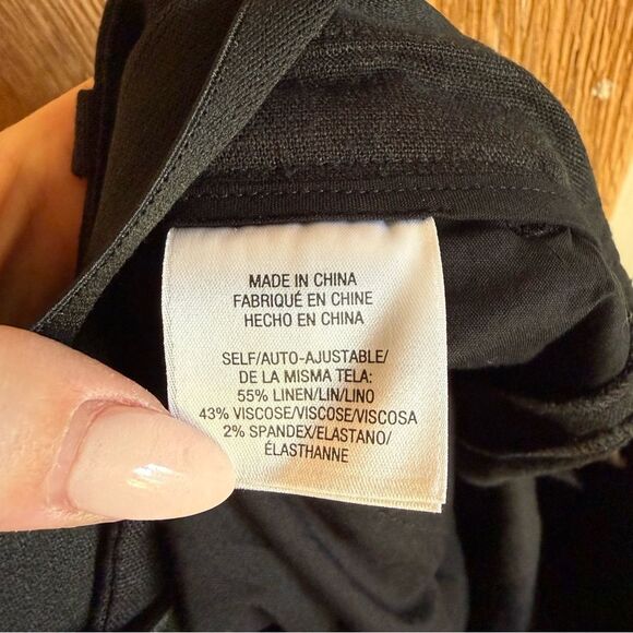 Favorite Daughter The Bea Pant Linen Blend Ankle Straight Trouser Black Size 6 - Picture 11 of 11